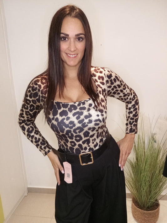 Body leopardo licra fría